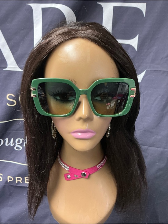 CHANEL Accessories - CHANEL Green Oversized Square Sunglasses with Gradient Lenses